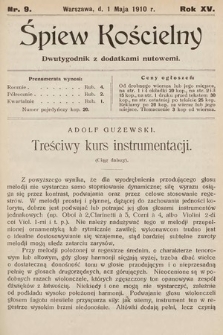 Śpiew Kościelny : dwutygodnik z dodatkami nutowemi. 1910, nr 9