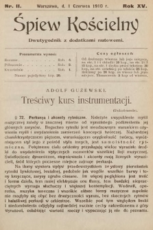 Śpiew Kościelny : dwutygodnik z dodatkami nutowemi. 1910, nr 11