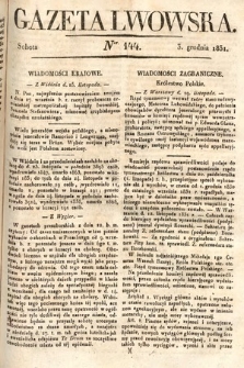 Gazeta Lwowska. 1831, nr 144