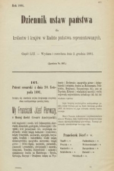 Dziennik Ustaw Państwa dla Królestw i Krajów w Radzie Państwa Reprezentowanych. 1891, cz. 53