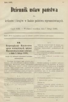 Dziennik Ustaw Państwa dla Królestw i Krajów w Radzie Państwa Reprezentowanych. 1895, cz. 13