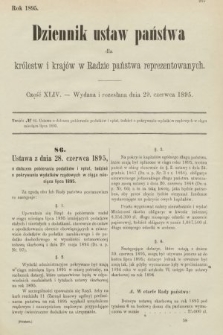 Dziennik Ustaw Państwa dla Królestw i Krajów w Radzie Państwa Reprezentowanych. 1895, cz. 44