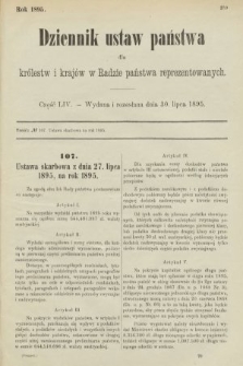 Dziennik Ustaw Państwa dla Królestw i Krajów w Radzie Państwa Reprezentowanych. 1895, cz. 54