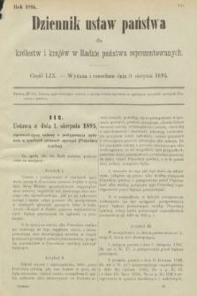 Dziennik Ustaw Państwa dla Królestw i Krajów w Radzie Państwa Reprezentowanych. 1895, cz. 59