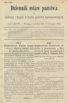 Dziennik Ustaw Państwa dla Królestw i Krajów w Radzie Państwa Reprezentowanych. 1895, cz. 77