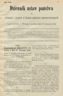 Dziennik Ustaw Państwa dla Królestw i Krajów w Radzie Państwa Reprezentowanych. 1895, cz. 82