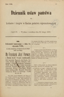 Dziennik Ustaw Państwa dla Królestw i Krajów w Radzie Państwa Reprezentowanych. 1890, cz. 9