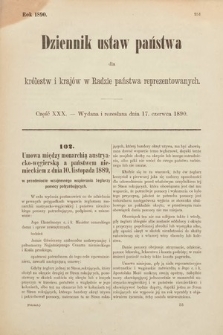 Dziennik Ustaw Państwa dla Królestw i Krajów w Radzie Państwa Reprezentowanych. 1890, cz. 30