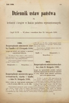 Dziennik Ustaw Państwa dla Królestw i Krajów w Radzie Państwa Reprezentowanych. 1890, cz. 57