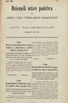 Dziennik Ustaw Państwa dla Królestw i Krajów w Radzie Państwa Reprezentowanych. 1893, cz. 58