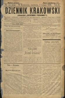 Dziennik Krakowski (wydanie poranne). 1896, nr 27, numer okazowy