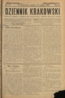 Dziennik Krakowski (wydanie wieczorne). 1896, nr 37