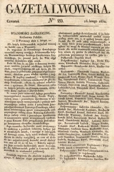 Gazeta Lwowska. 1832, nr 20