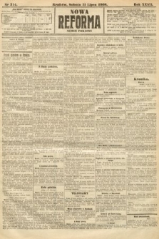 Nowa Reforma (numer poranny). 1908, nr 314