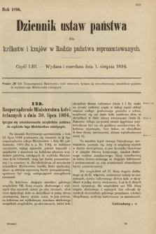 Dziennik Ustaw Państwa dla Królestw i Krajów w Radzie Państwa Reprezentowanych. 1896, cz. 53