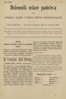 Dziennik Ustaw Państwa dla Królestw i Krajów w Radzie Państwa Reprezentowanych. 1896, cz. 83