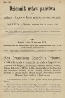 Dziennik Ustaw Państwa dla Królestw i Krajów w Radzie Państwa Reprezentowanych. 1896, cz. 85