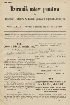 Dziennik Ustaw Państwa dla Królestw i Krajów w Radzie Państwa Reprezentowanych. 1896, cz. 89