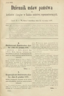Dziennik Ustaw Państwa dla Królestw i Krajów w Radzie Państwa Reprezentowanych. 1898, cz. 2