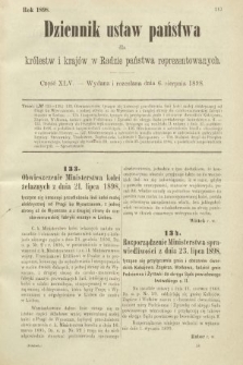 Dziennik Ustaw Państwa dla Królestw i Krajów w Radzie Państwa Reprezentowanych. 1898, cz. 45