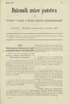 Dziennik Ustaw Państwa dla Królestw i Krajów w Radzie Państwa Reprezentowanych. 1898, cz. 54