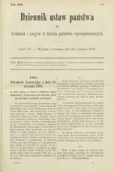 Dziennik Ustaw Państwa dla Królestw i Krajów w Radzie Państwa Reprezentowanych. 1898, cz. 55