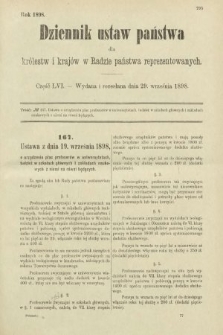 Dziennik Ustaw Państwa dla Królestw i Krajów w Radzie Państwa Reprezentowanych. 1898, cz. 56
