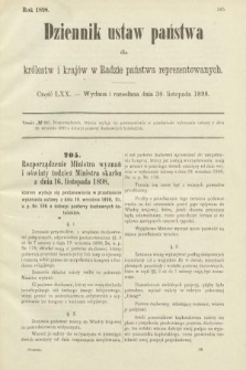 Dziennik Ustaw Państwa dla Królestw i Krajów w Radzie Państwa Reprezentowanych. 1898, cz. 70