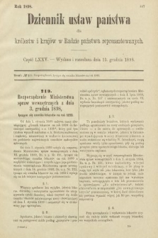 Dziennik Ustaw Państwa dla Królestw i Krajów w Radzie Państwa Reprezentowanych. 1898, cz. 75