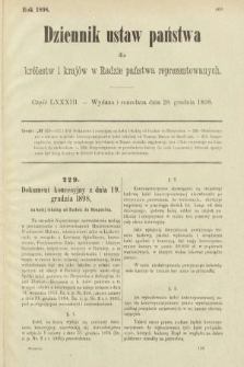 Dziennik Ustaw Państwa dla Królestw i Krajów w Radzie Państwa Reprezentowanych. 1898, cz. 83
