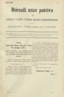 Dziennik Ustaw Państwa dla Królestw i Krajów w Radzie Państwa Reprezentowanych. 1898, cz. 88
