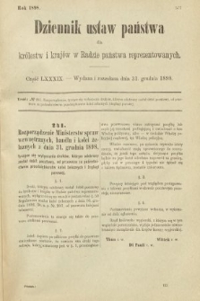 Dziennik Ustaw Państwa dla Królestw i Krajów w Radzie Państwa Reprezentowanych. 1898, cz. 89