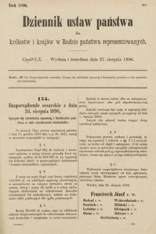 Dziennik Ustaw Państwa dla Królestw i Krajów w Radzie Państwa Reprezentowanych. 1896, cz. 60