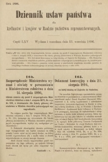 Dziennik Ustaw Państwa dla Królestw i Krajów w Radzie Państwa Reprezentowanych. 1896, cz. 65