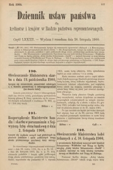 Dziennik Ustaw Państwa dla Królestw i Krajów w Radzie Państwa Reprezentowanych. 1900, cz. 82