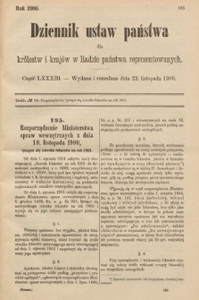 Dziennik Ustaw Państwa dla Królestw i Krajów w Radzie Państwa Reprezentowanych. 1900, cz. 83