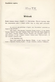 [Kadencja III, sesja VI, al. 20] Alegata do Sprawozdań Stenograficznych z Szóstej Sesyi Trzeciego Peryodu Sejmu Krajowego Królestwa Galicyi i Lodomeryi Wraz z Wielkiem Księstwem Krakowskiem z roku 1875. Alegat 20