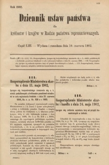 Dziennik Ustaw Państwa dla Królestw i Krajów w Radzie Państwa Reprezentowanych. 1902, cz. 53