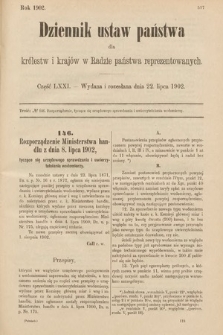 Dziennik Ustaw Państwa dla Królestw i Krajów w Radzie Państwa Reprezentowanych. 1902, cz. 71