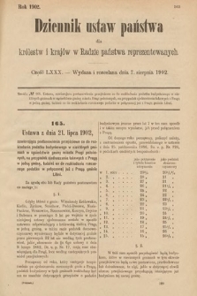 Dziennik Ustaw Państwa dla Królestw i Krajów w Radzie Państwa Reprezentowanych. 1902, cz. 80