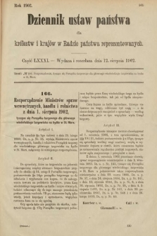 Dziennik Ustaw Państwa dla Królestw i Krajów w Radzie Państwa Reprezentowanych. 1902, cz. 81