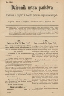 Dziennik Ustaw Państwa dla Królestw i Krajów w Radzie Państwa Reprezentowanych. 1902, cz. 82