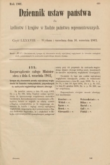 Dziennik Ustaw Państwa dla Królestw i Krajów w Radzie Państwa Reprezentowanych. 1902, cz. 88