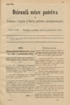 Dziennik Ustaw Państwa dla Królestw i Krajów w Radzie Państwa Reprezentowanych. 1902, cz. 99