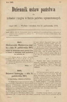 Dziennik Ustaw Państwa dla Królestw i Krajów w Radzie Państwa Reprezentowanych. 1902, cz. 104