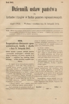 Dziennik Ustaw Państwa dla Królestw i Krajów w Radzie Państwa Reprezentowanych. 1902, cz. 108