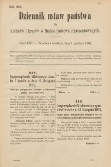 Dziennik Ustaw Państwa dla Królestw i Krajów w Radzie Państwa Reprezentowanych. 1902, cz. 111