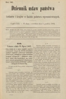 Dziennik Ustaw Państwa dla Królestw i Krajów w Radzie Państwa Reprezentowanych. 1902, cz. 112