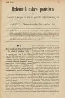 Dziennik Ustaw Państwa dla Królestw i Krajów w Radzie Państwa Reprezentowanych. 1902, cz. 114