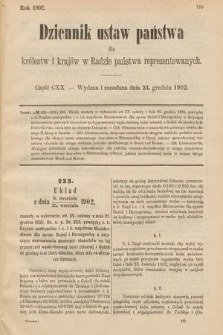 Dziennik Ustaw Państwa dla Królestw i Krajów w Radzie Państwa Reprezentowanych. 1902, cz. 120